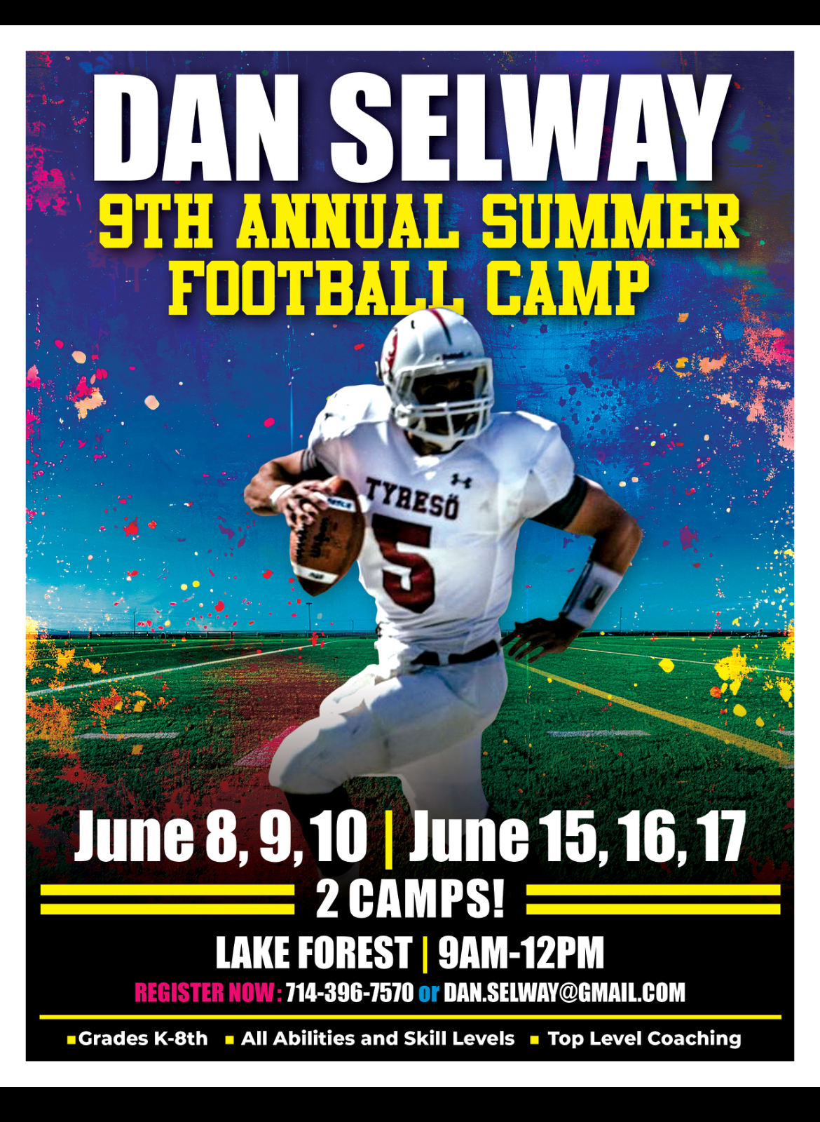 Dan Selway Football 2026 Summer Camp Flyer
